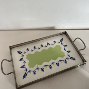 Bandeja de plata y ceramica